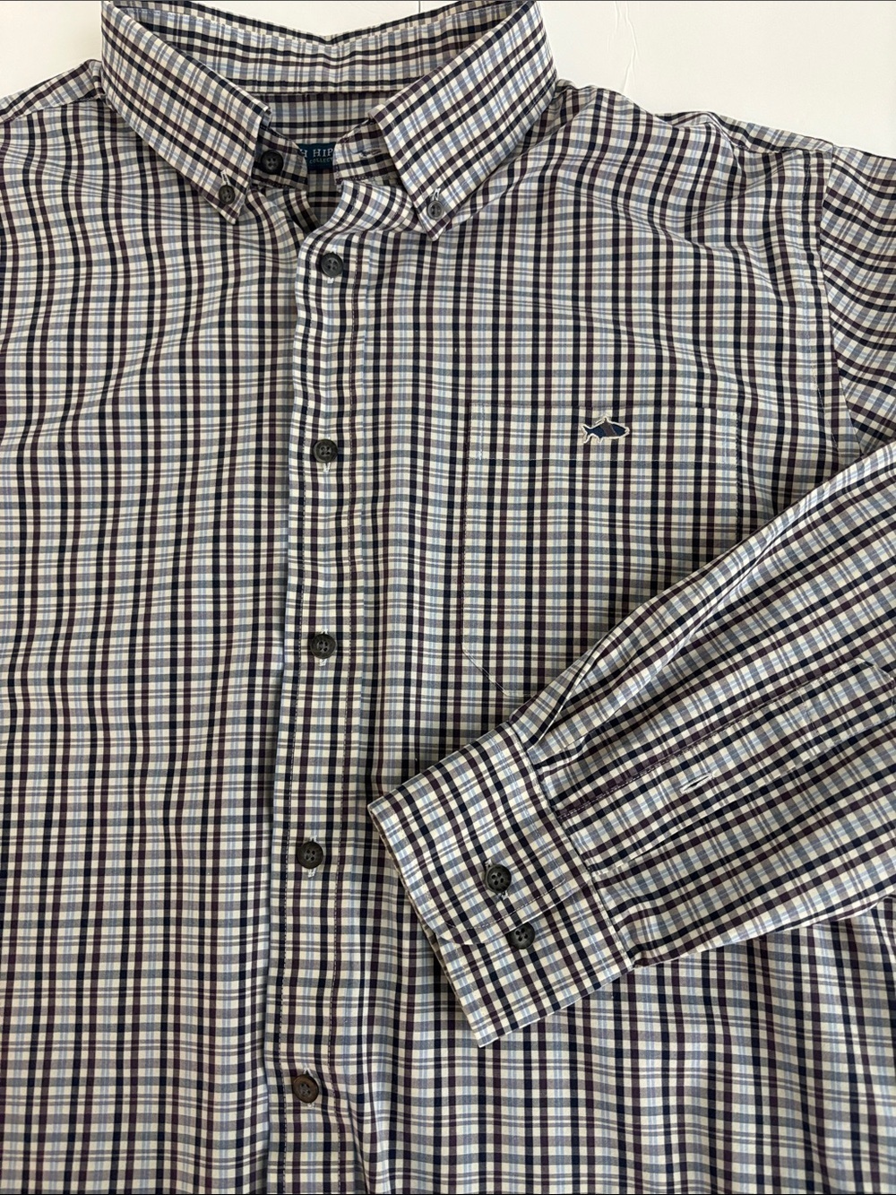 Fish Hippie Solace Collection Plaid Button Down Shirt Men’s XL Stretch Cotton